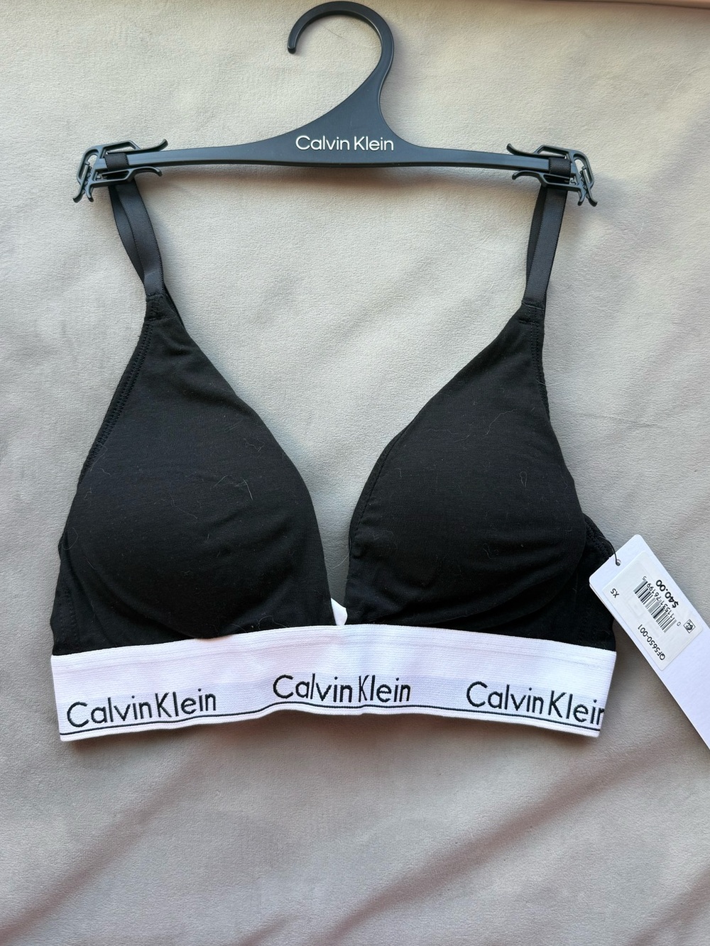NWT Calvin Klein Black Logo-Trim Wireless Bralette